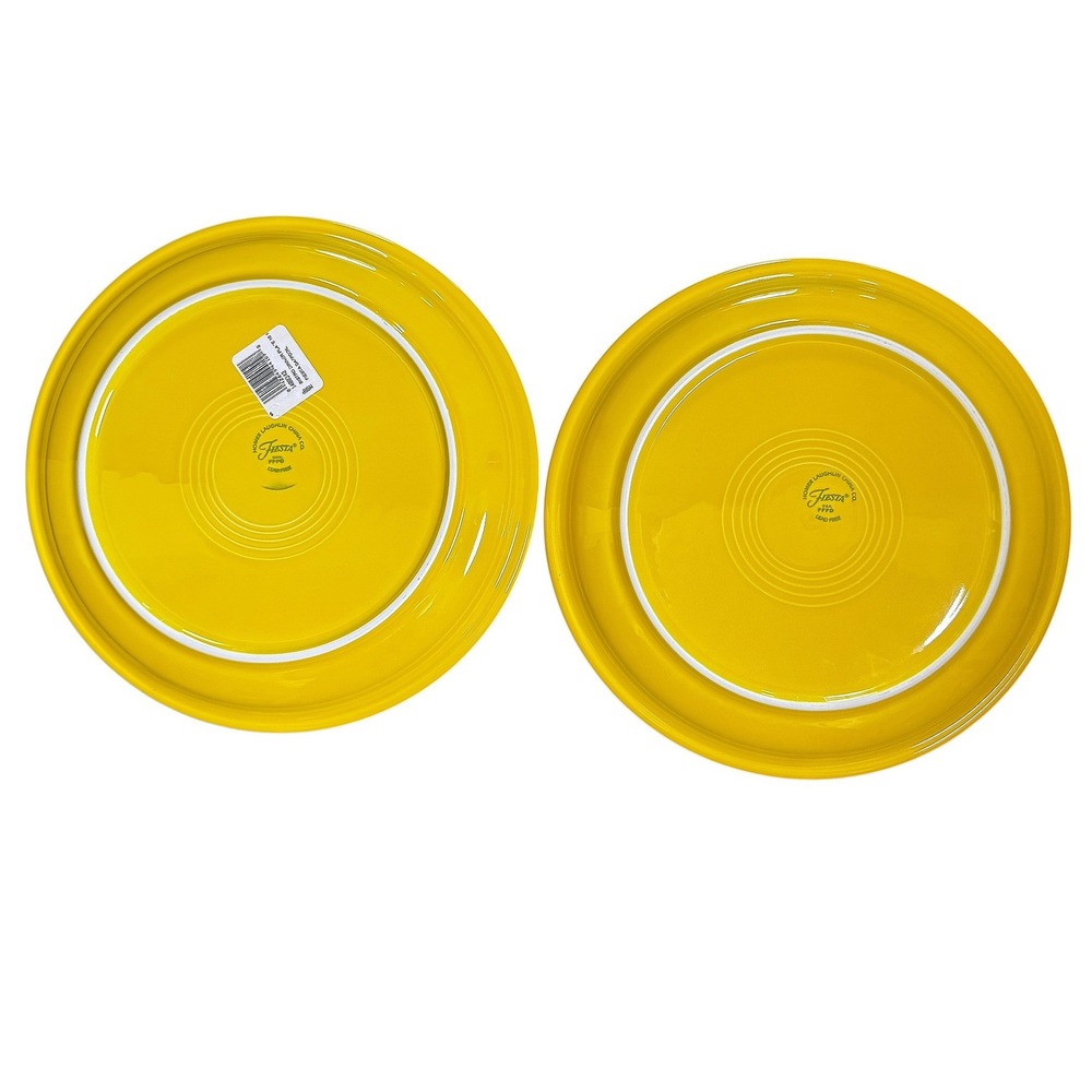 2 Fiesta Bistro Dinner Plates Hommer Laughlin China 10.5" Daffodil - Picture 2 of 7